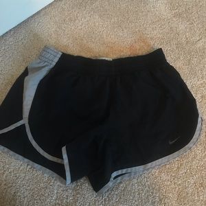 Grey and black nike shorts